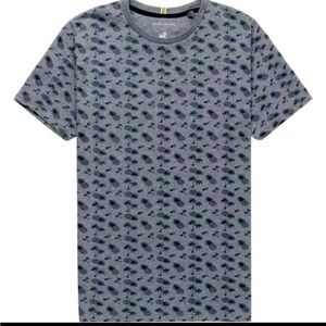 Denim & Flower shirt - gray/navy pineapple palm tree slim fit crew neck tee